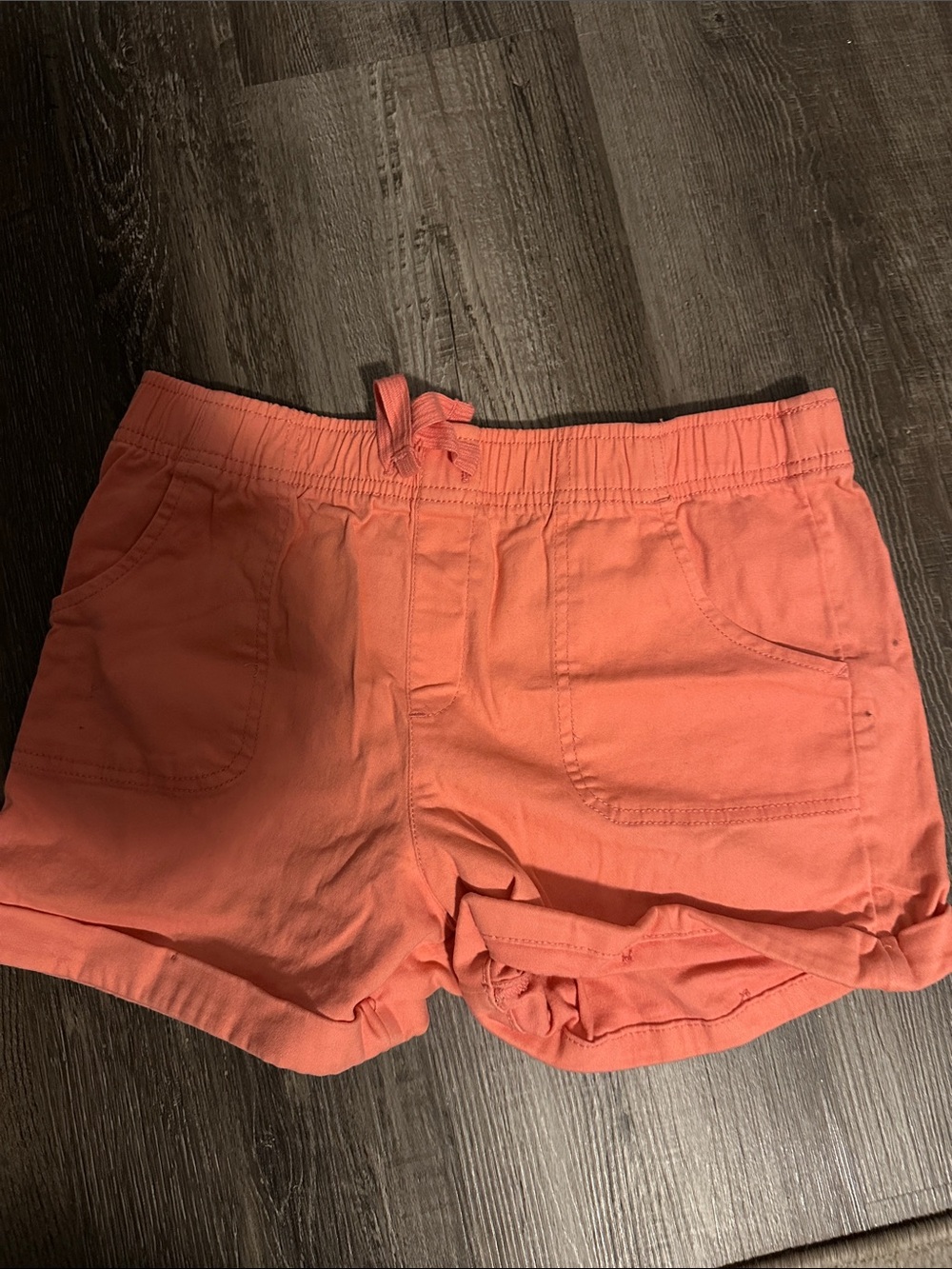 Kids Coral Drawstring Casual Shorts